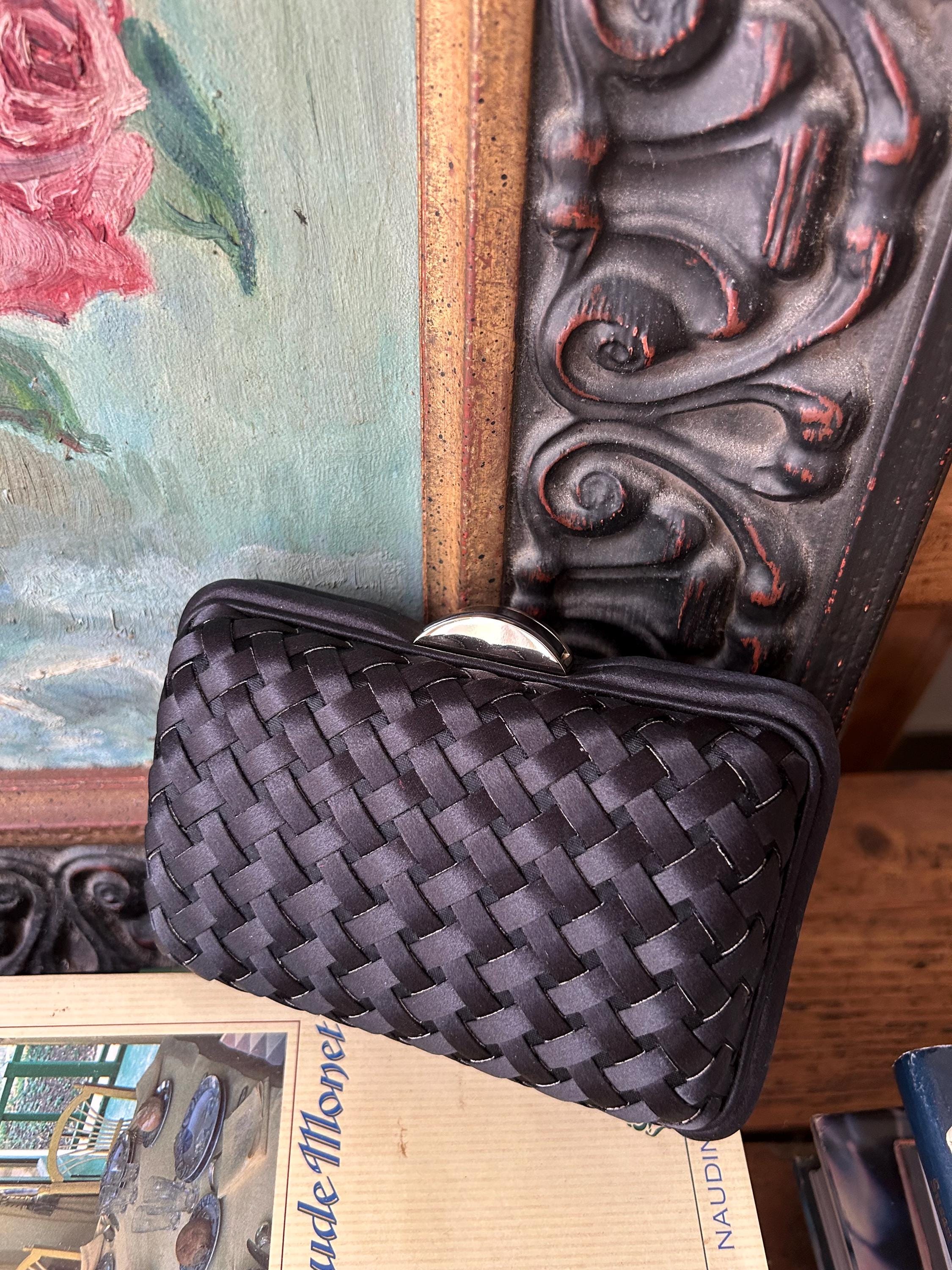 Sondra Roberts Satin Woven Box Clutch 6x5” Lovely Small Party or