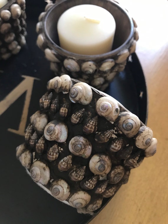 Sea Shell Votives handmade w/ candle 4 Etsy
