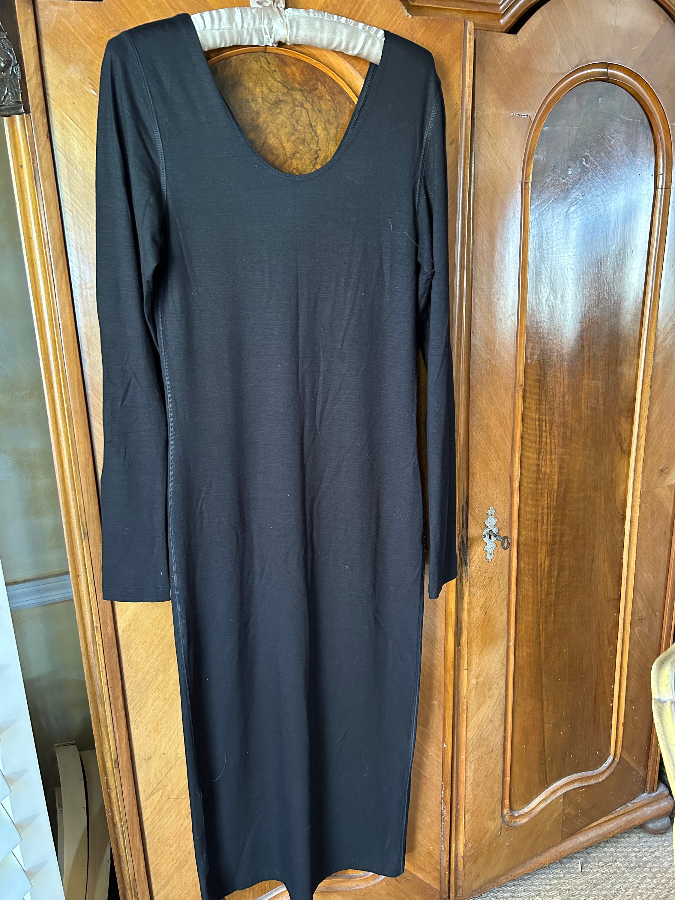 Christa De Carouge Blk Long Body Dress Sz M - Etsy New Zealand