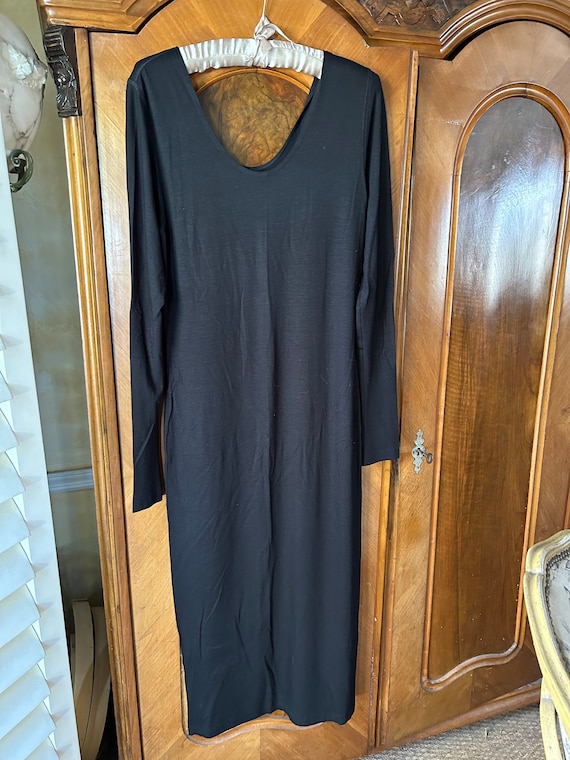 black jersey knit maxi dress Perfectly Framed Black Jersey Knit Contrast Trim Sleeveless Maxi Dress