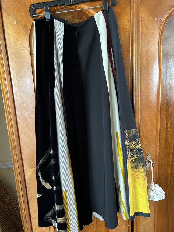Saverio Palatella panel wrap skirt silk velvet wo… - image 2