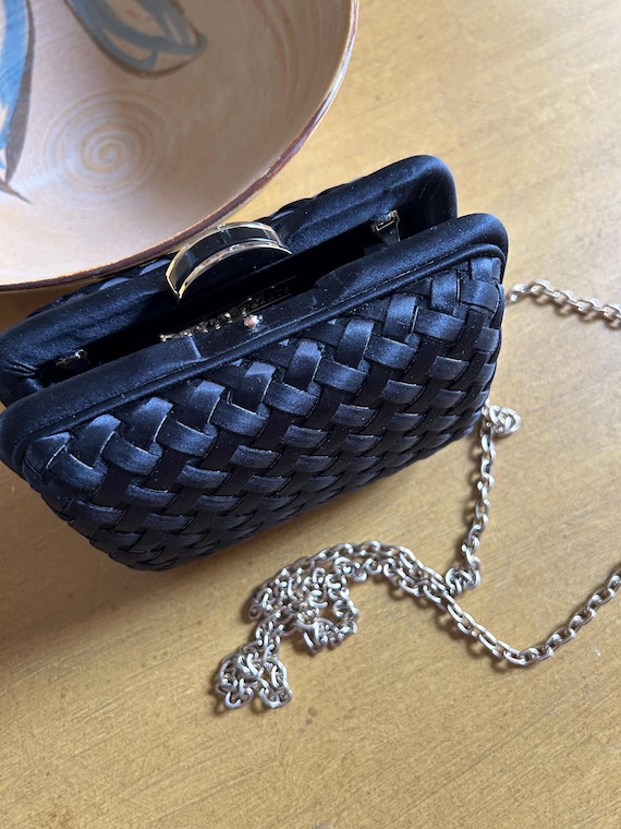 Sondra Roberts Satin Woven Box Clutch 6x5” Lovely Small Party or
