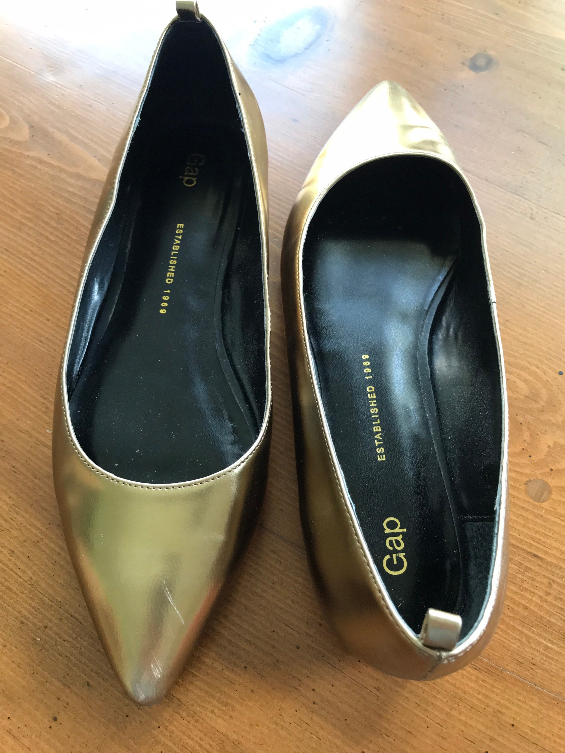 Gap Gold Slip on Flats Sz 10 Fun Boho Style Etsy UK