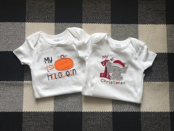 my first holiday onesie set