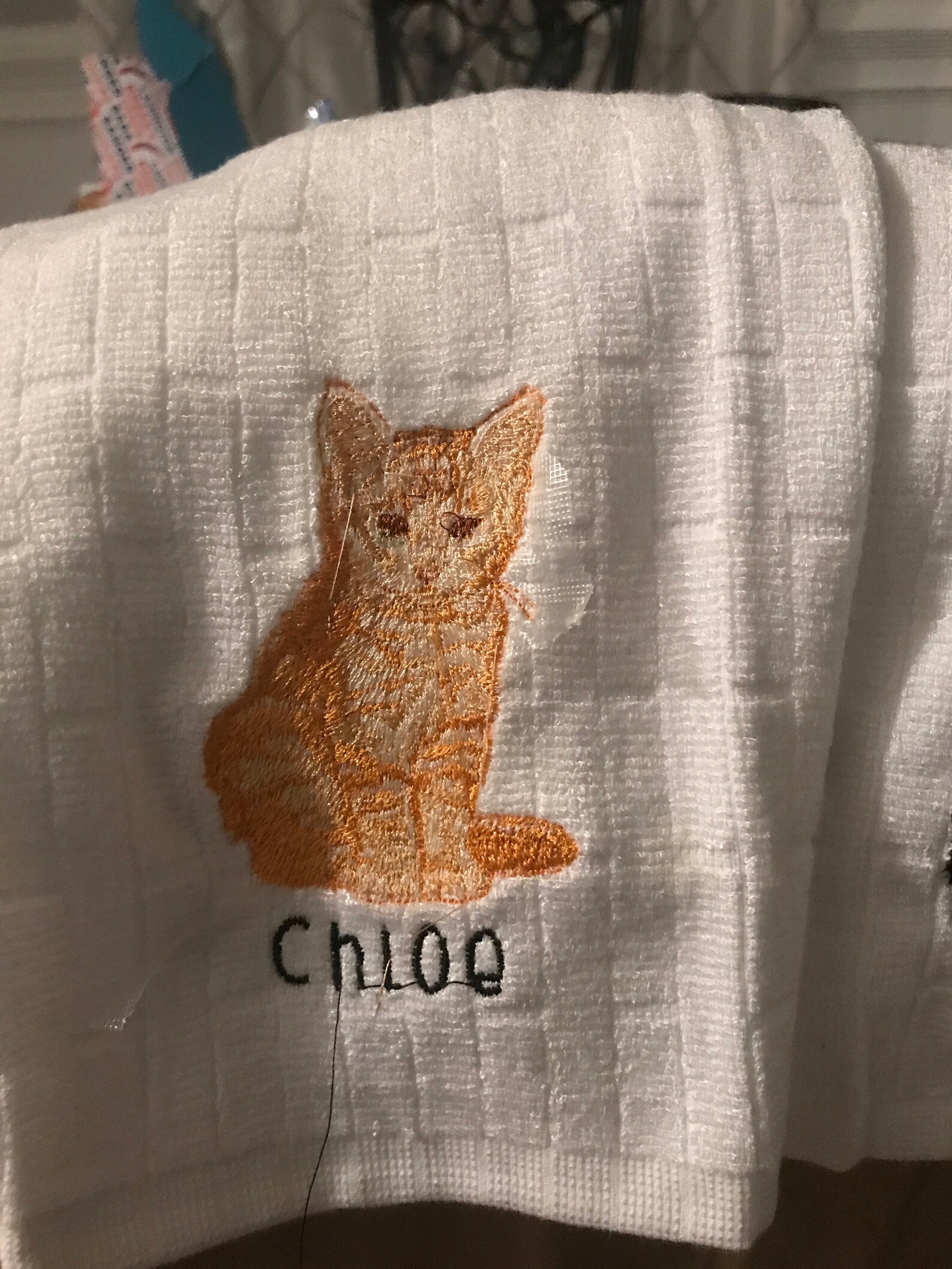 Embroidered Cat Hand Towels Pet Lover Christmas Gift Etsy