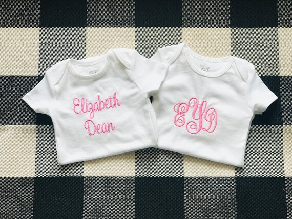 monogrammed onesies for baby boy