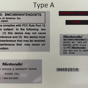 NES Console Labels