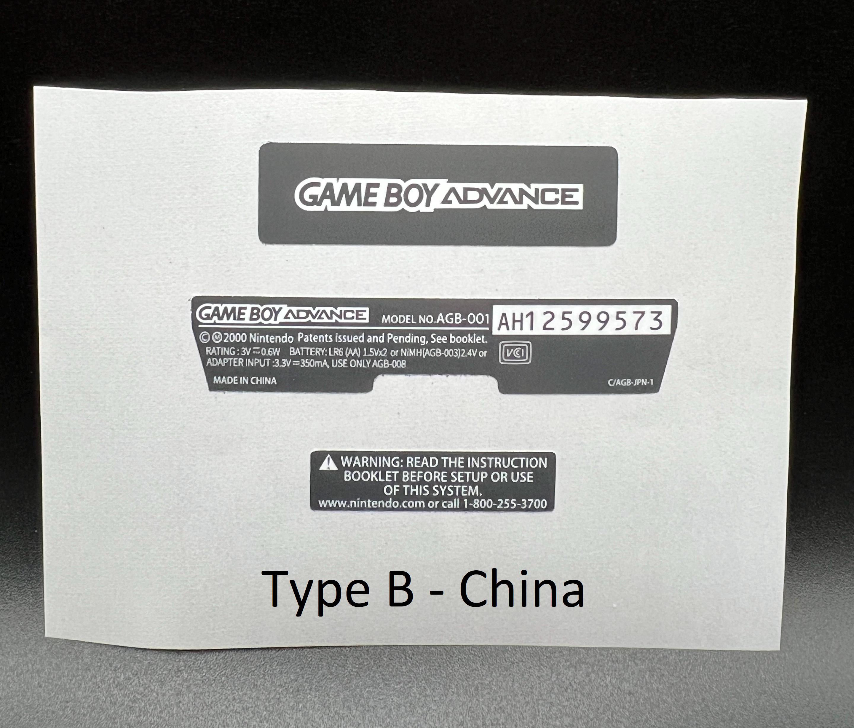 Gameboy Advance Console Labels - Etsy