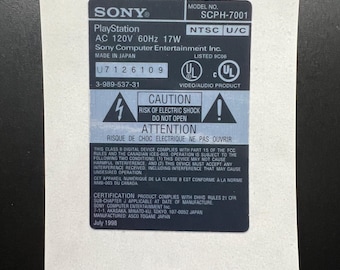 PlayStation SCPH-7001 Label