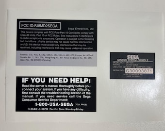 Sega Genesis Console Labels