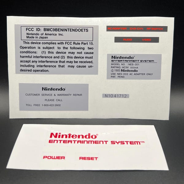 NES Console Labels