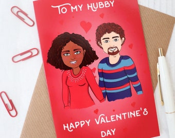 Design Your Own Card for Valentine's Day -Fun Personalised Greeting Card for Boyfriend or Girlfriend -Husband & Wife Unique Anniversary Card