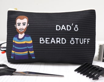 Personalised Cartoon Toiletry Bag for Men - Fun Father's Day Gift - Birthday Gift for Husband, Dad or Granddad - Cool Gift for Him - Bitmoji