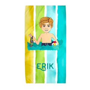 Personalised Cartoon Rainbow Beach Bath Towel for Children Home Gift for Girls and Boys Kids Swimming Accessory Customised Bath Towel image 3