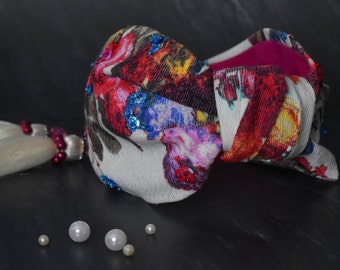 Embellished floral headband decorated with paillettes, beads and stunning tassels. Boho headband Bohemian headband Turban for women Mom gift