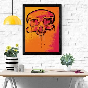 Skull SVG Printable Artwork Dripping Skull JPG Downloadable Print Your Own Instant Art multiple formats