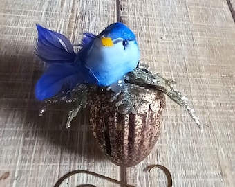 ガラスの青い鳥 2羽のペア bluebird of hapiness
