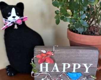 Pájaro azul de la felicidad. Tablero feliz. Decoración de pájaros azules. Regalos de pájaros azules. Lugar feliz. Bodas. Compromisos. Regresos a casa.