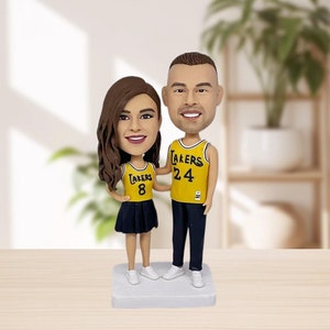 Personalized Couple Bobblehead from Photo – Custom Anniversary Gift, Handmade Figurine, Wedding Keepsake, Unique Gift for Him & Her