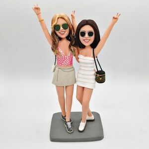 Lesbian Wedding Cake Topper: Custom Gay Couple Bobblehead Figurine