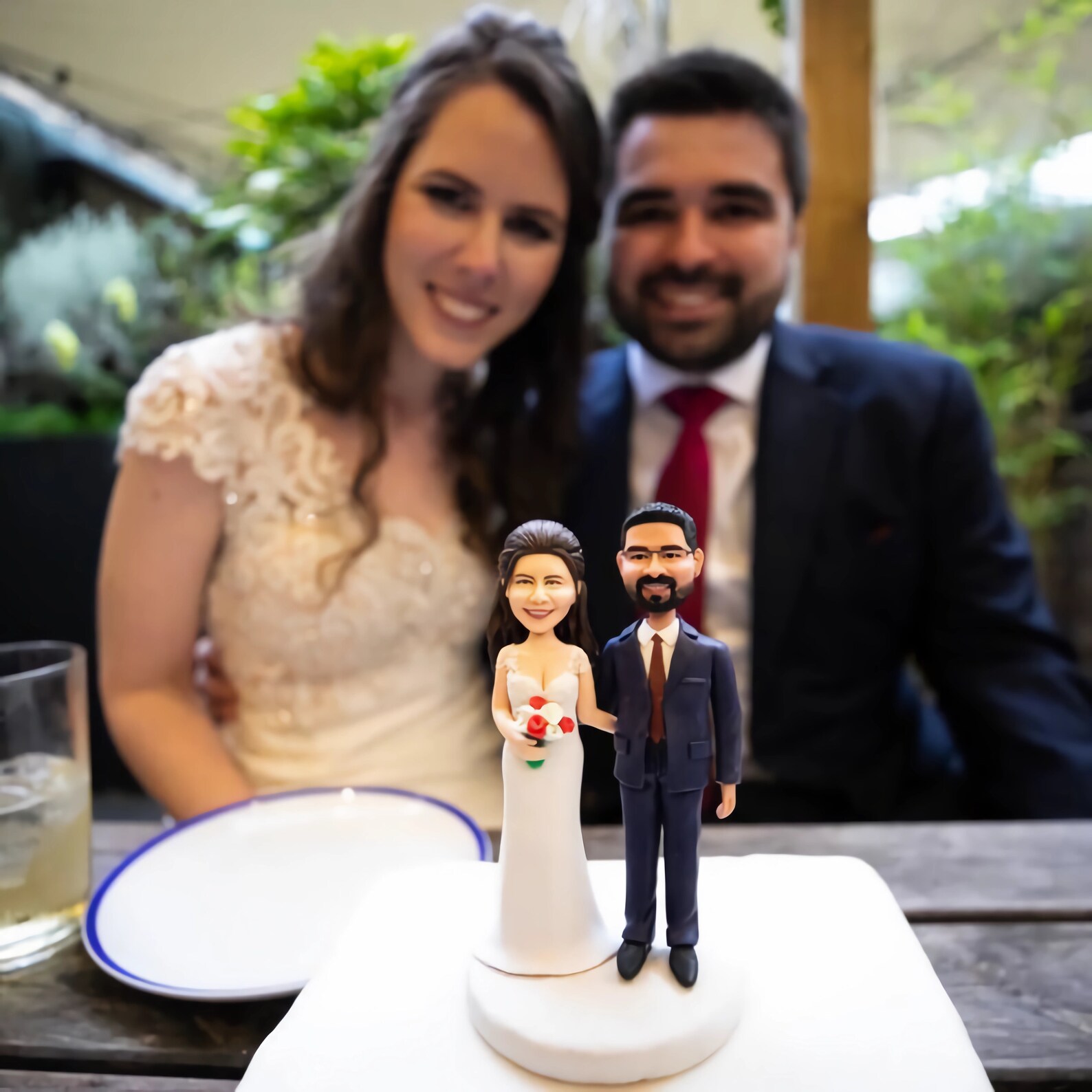 Handmade Custom Wedding Cake Topper: Polymer Clay Bride and Groom ...