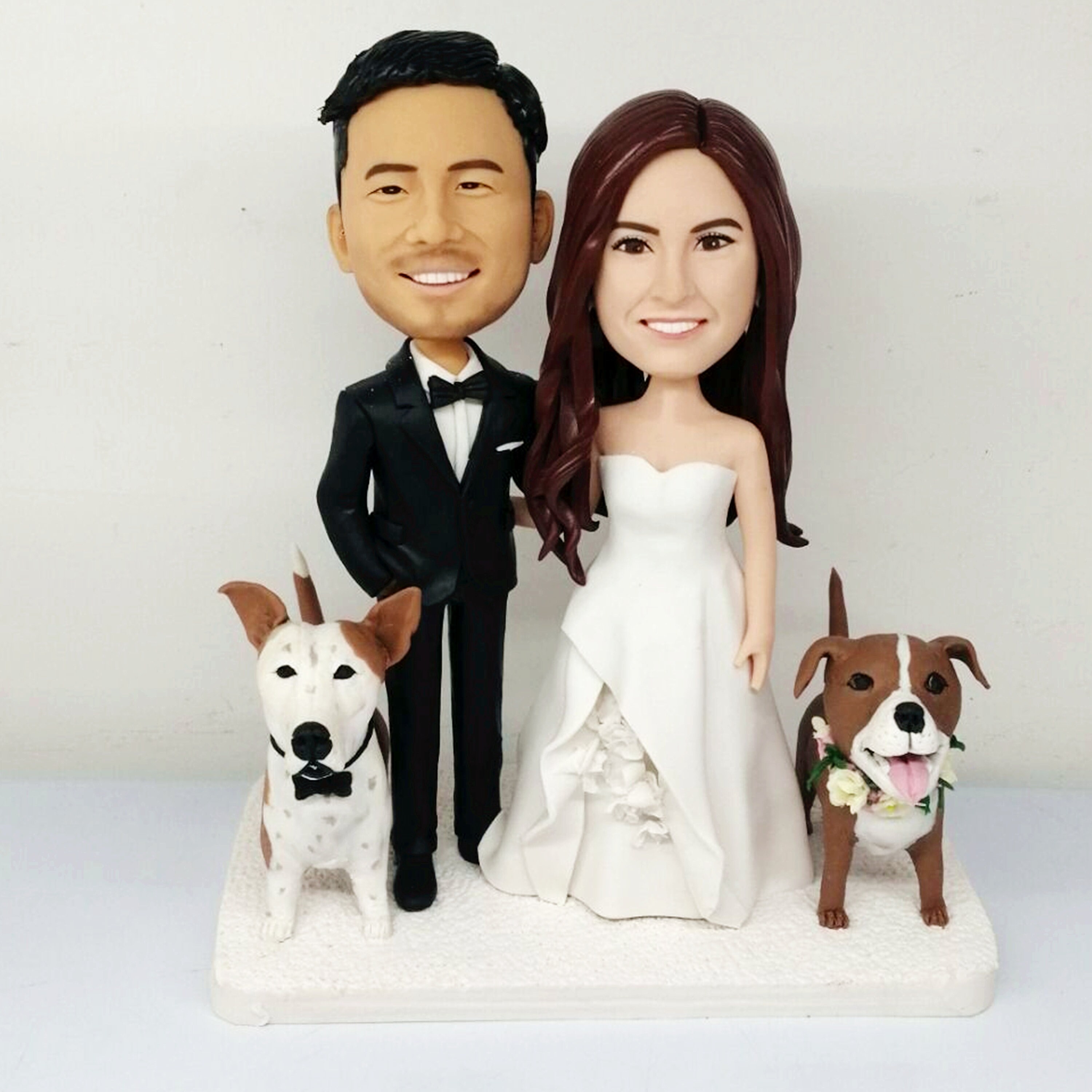Custom Wedding Cake Topper: Personalized Bride and Groom Bobblehead ...