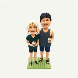 Personalized Couple Bobblehead, Custom Bride and Groom Figurines, Handmade Wedding Cake Topper, Funny Anniversary Keepsake Gift, Home Decor