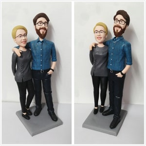 Custom Couple Bobblehead from Photo | Personalized Wedding Cake Topper | Unique Anniversary Gift for Couples | Handmade Figurine Statue