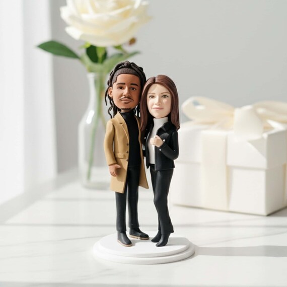 Custom Wedding Cake Topper Bobbleheads for Couples