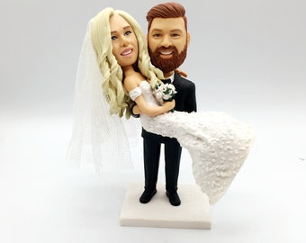 Custom Wedding Cake Topper Bobbleheads Figures Personalized，Bride And Groom Wedding Bobble Head Custom，Bobblehead Figurines Wedding Decorate