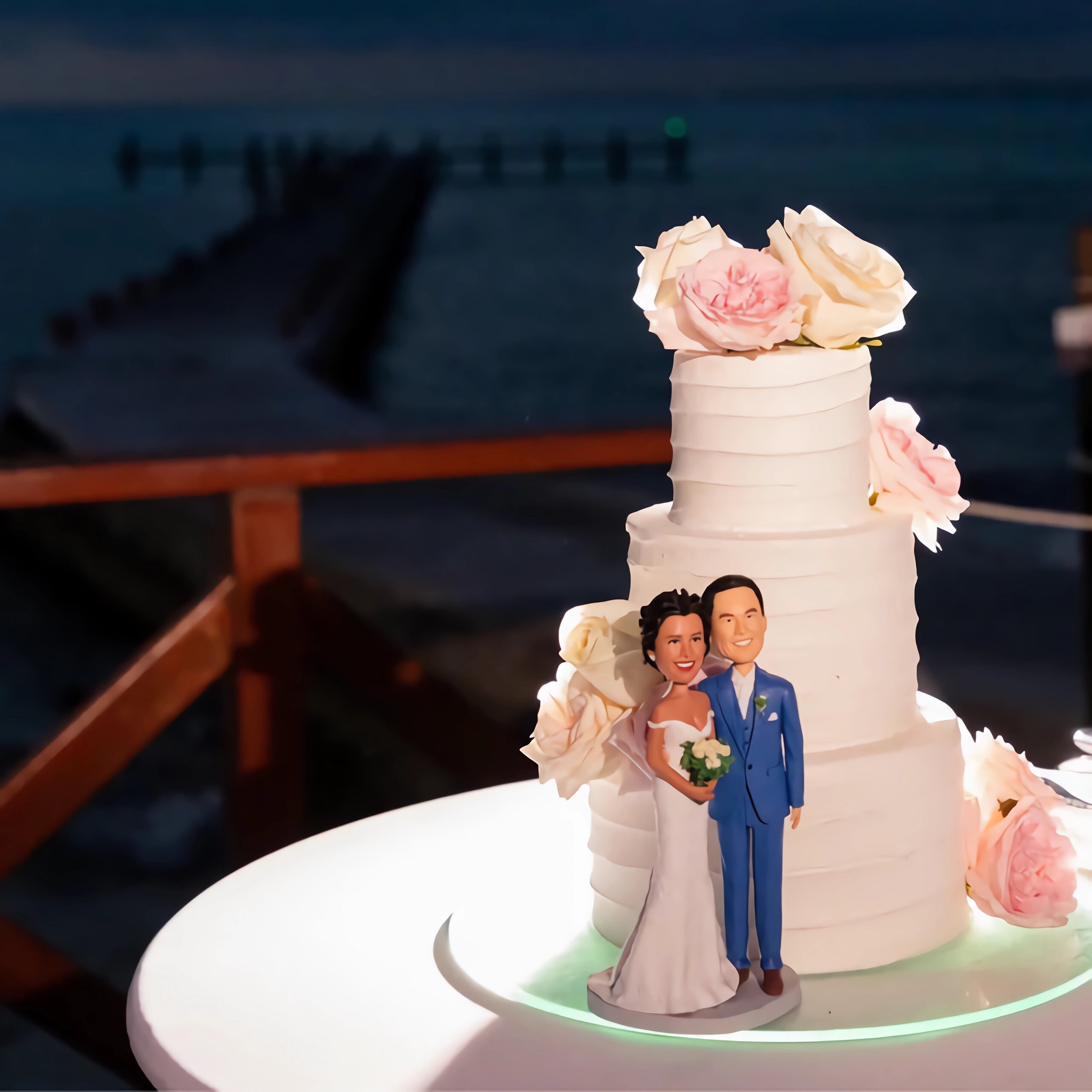 Handmade Custom Wedding Cake Topper: Polymer Clay Bride and Groom ...