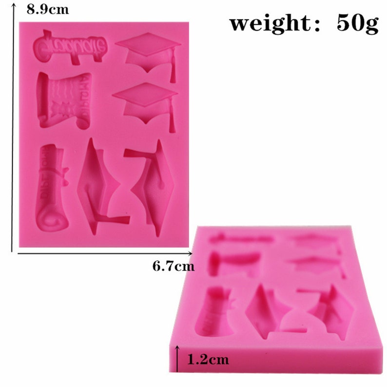 3D Graduation Hat and Diploma Soap Mould Silicone Mold Candle Etsy