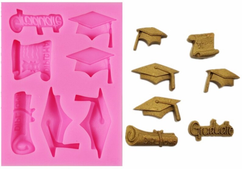 3D Graduation Hat and Diploma Soap Mould Silicone Mold Candle Etsy