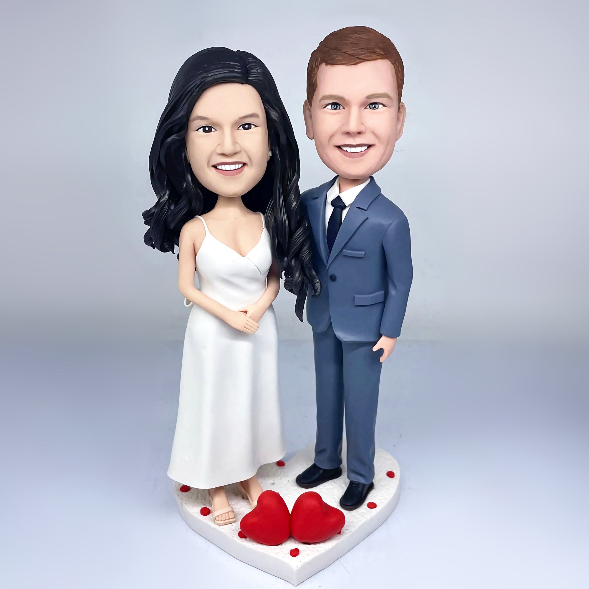Custom Wedding Cake Topper: Personalized Bride and Groom Bobblehead ...