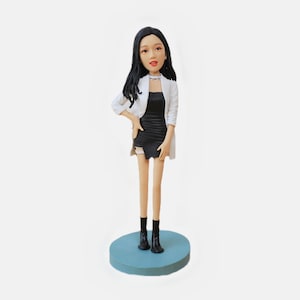 Custom Bobblehead Figure - Personalized Cake Topper Doll, Unique Gift Idea for Her, Make Your Own Bobblehead, Custom Bobble Head Statue