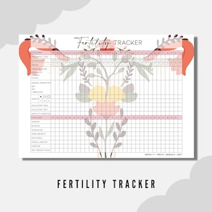 Vruchtbaarheid Tracker grafiek Planner afdrukbare download