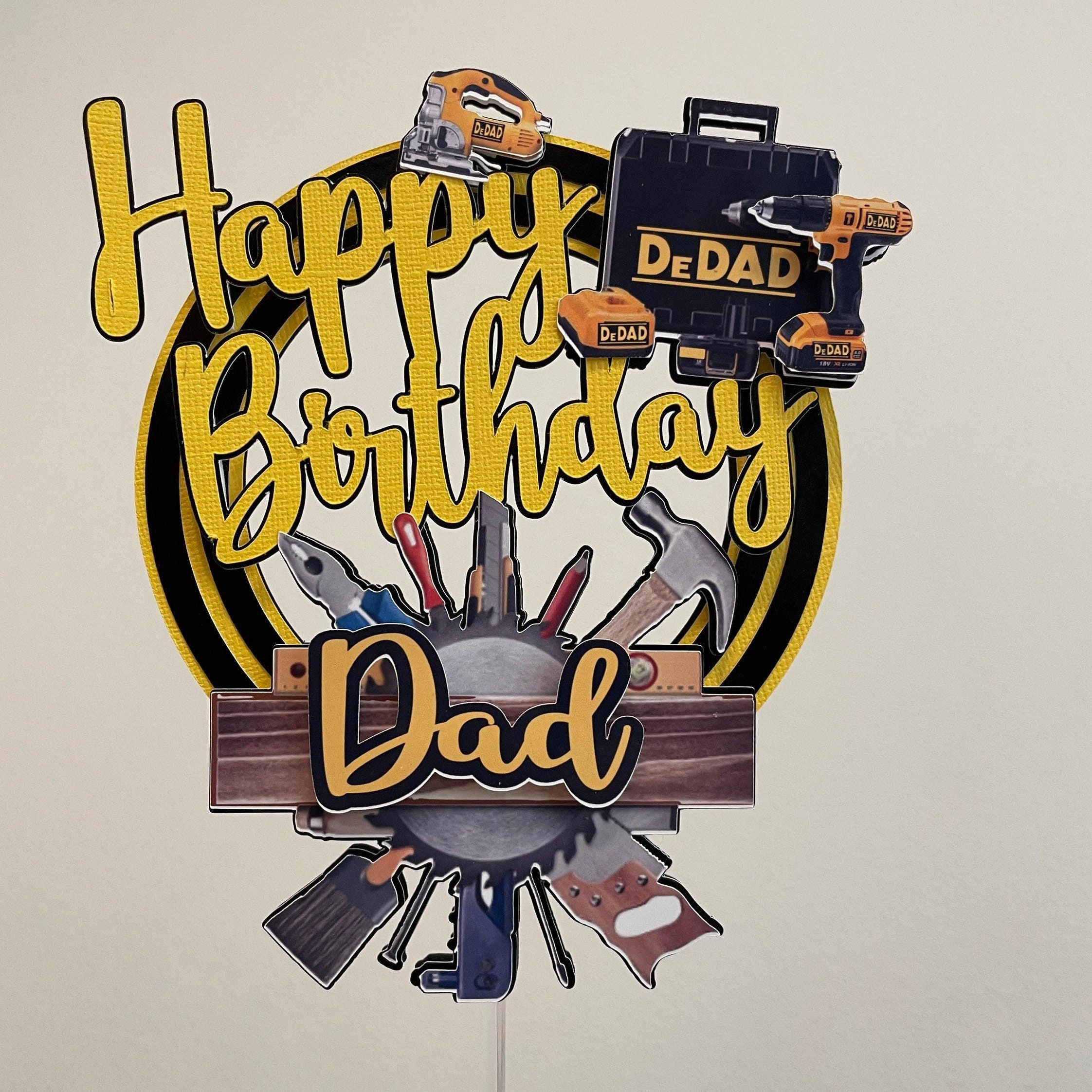 Mirror Acrylic Cake Charm Happy Fathers Day Cake Disc Acrylic Dad Cupcake  Topper Daddy Cake Topper Name Cake Charms Custom 