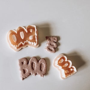 BOO Spooky Letters Cutter for Clay Polymer Clay Cutter for Earrings, Halloween Clay Cutter, Clay Tools Polymer Clay Stamp Cutter for Jewelry