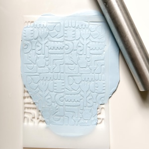 Abstract Shapes Clay Stencil Texture Sheet, Line Stencil, Paint Stencil, Polymer Clay Tools, Clay Supplies Plastic Stencil, Reusable Stencil