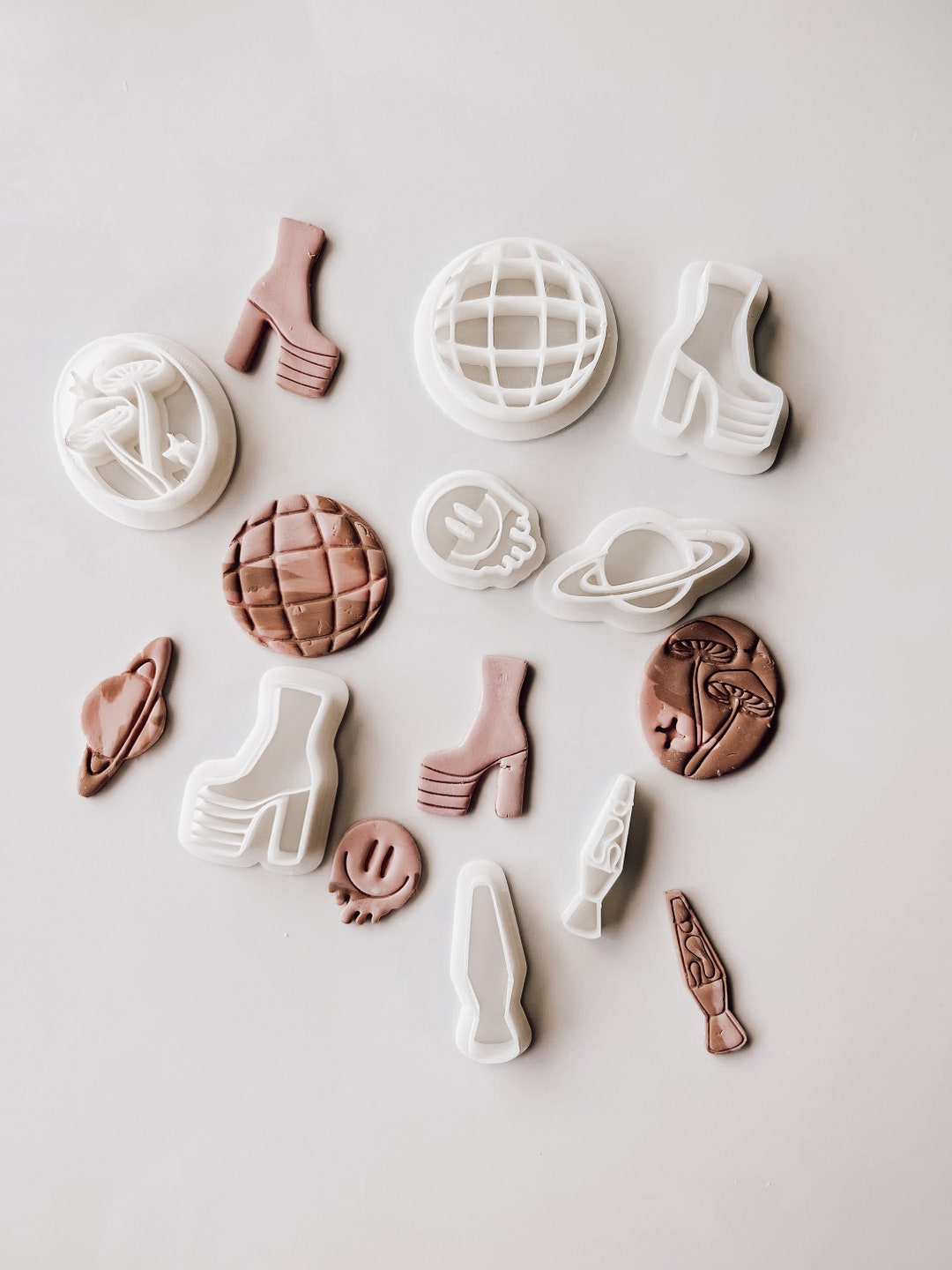 Groovy Clay Cutter Set, Polymer Clay Cutter Set, Retro Cutter Sets, Clay Earring Cutters, Funky