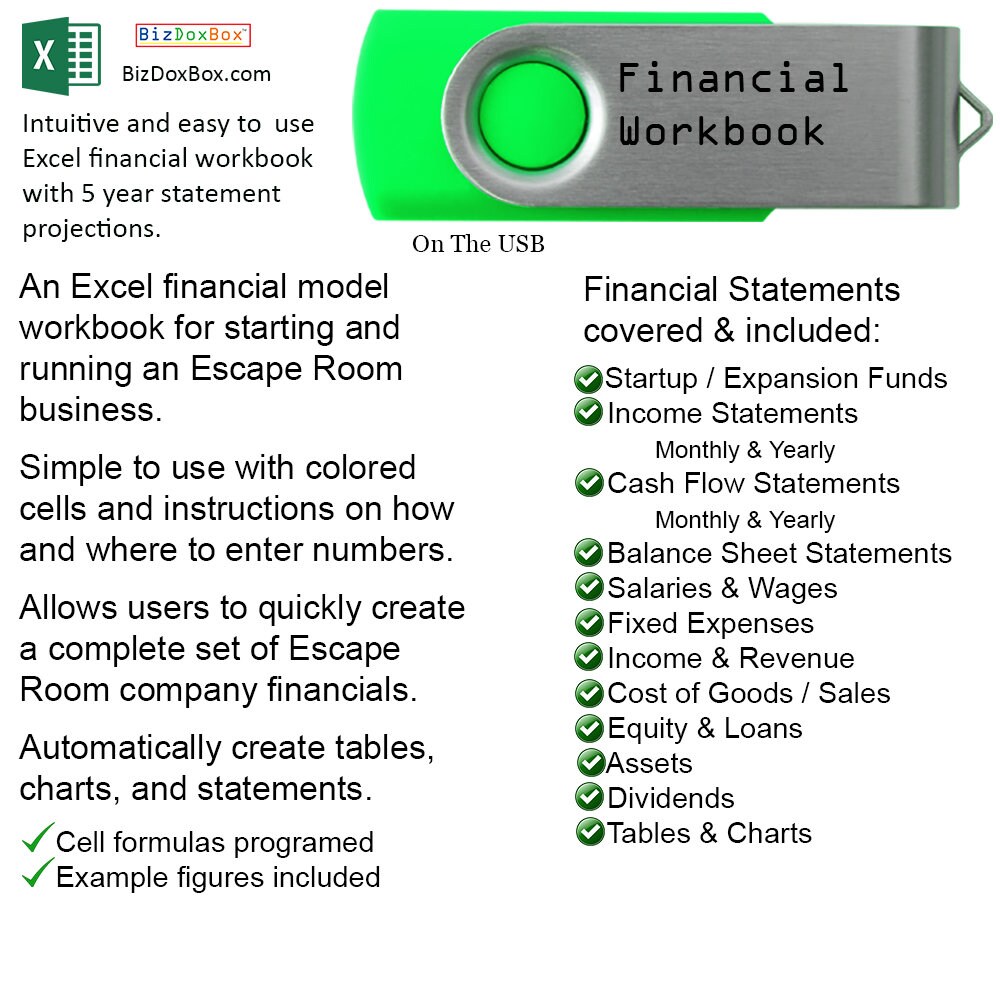 Escape Room Business Plan Template Package Etsy