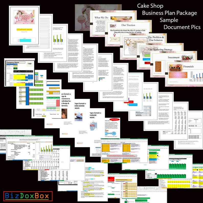 Cake Shop Business Plan Template and Operating Document Kit Etsy