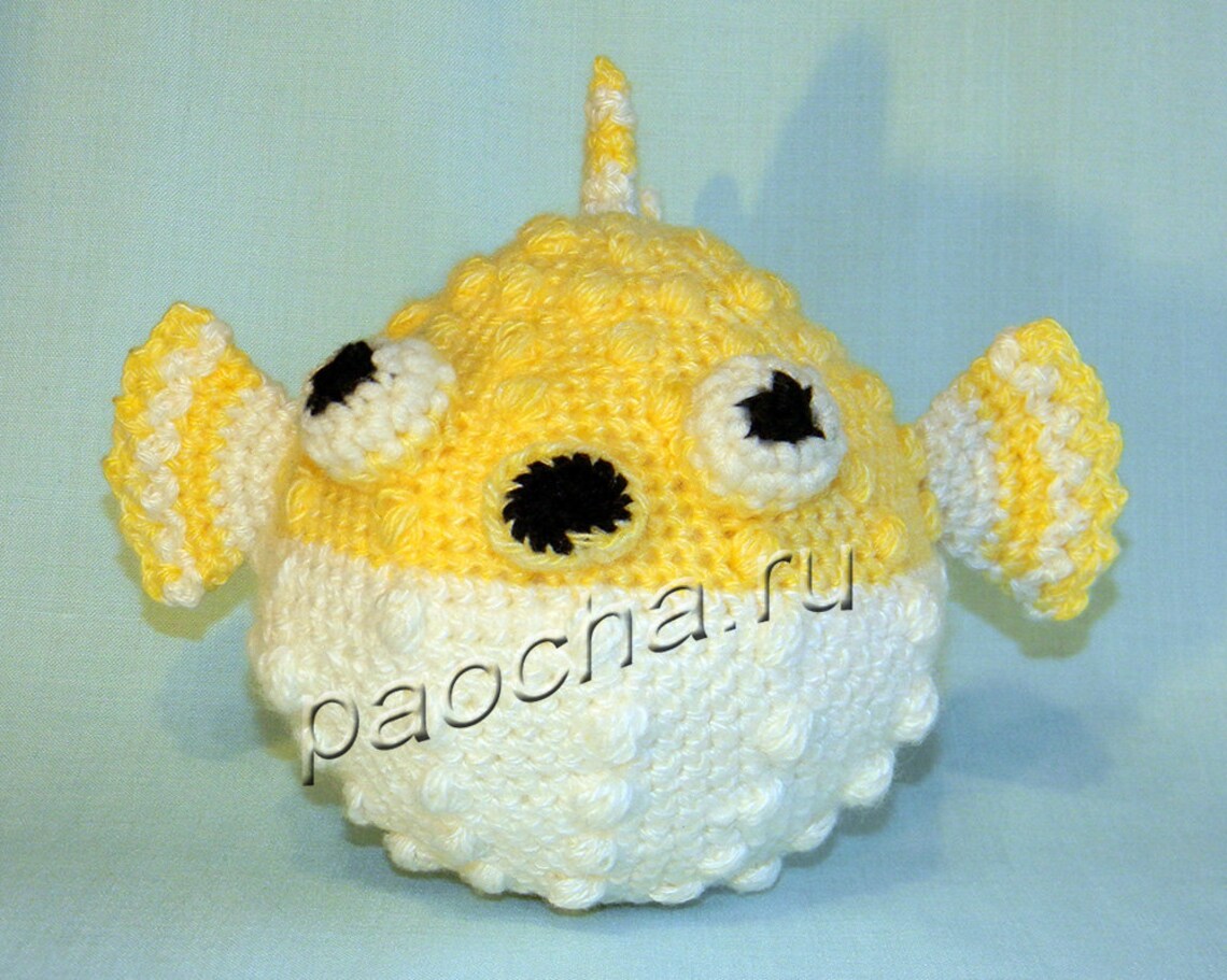 Crochet Soft Toy Puffer Fish Etsy