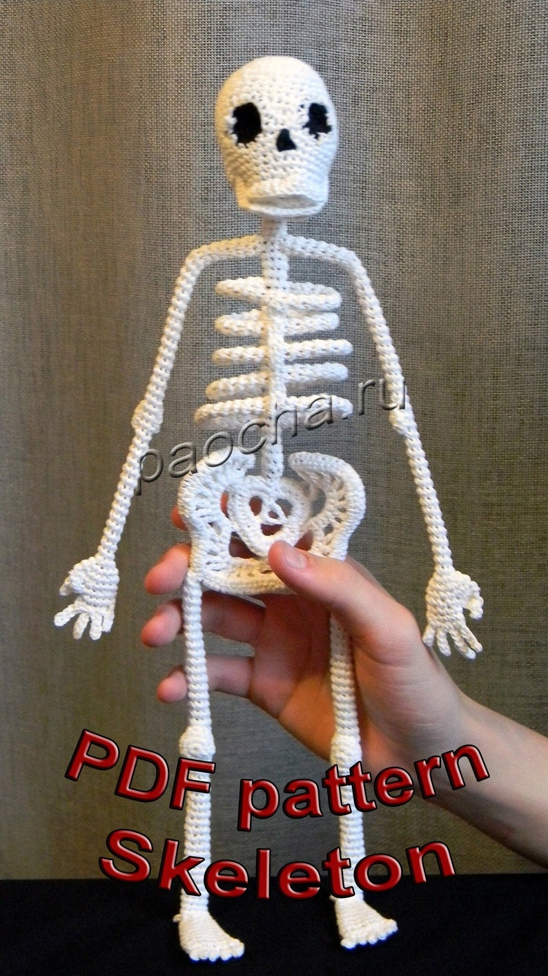 Crochet pattern Erect skeleton | Etsy
