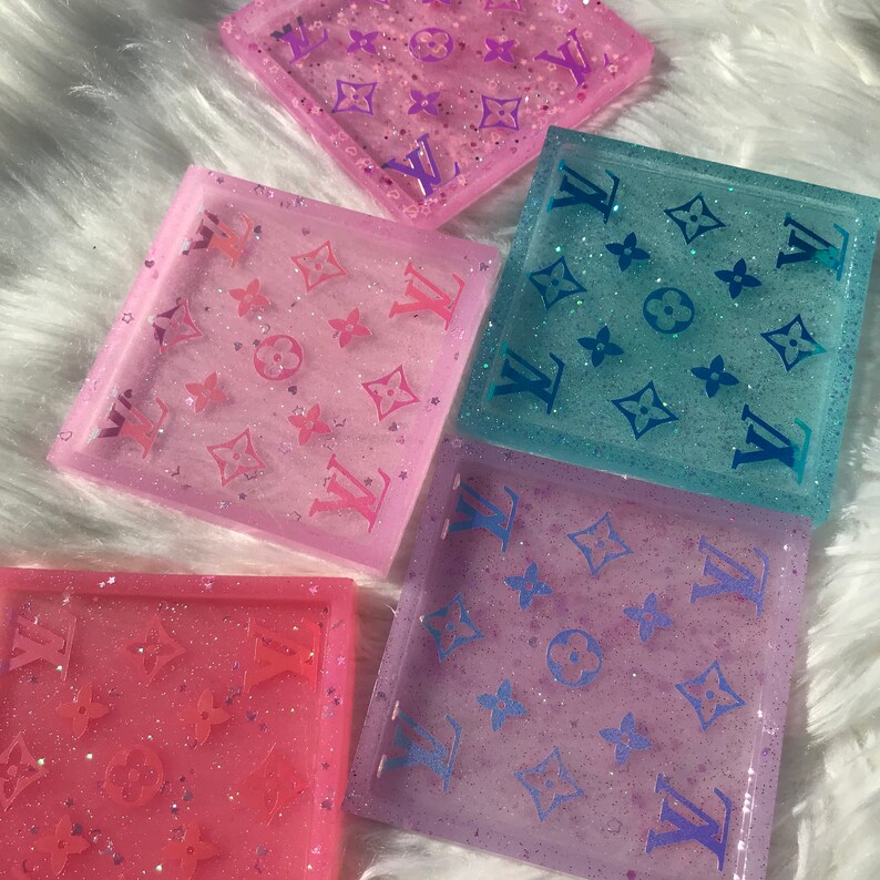 LV Louis Vuitton Inspired Drink Coasters with LV logo for all occasions