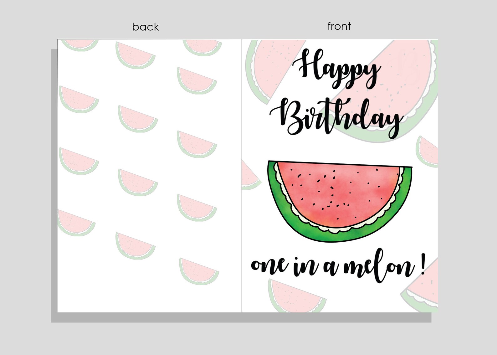 One in a Melon Birthday Card Pun Watermelon Birthday Card - Etsy