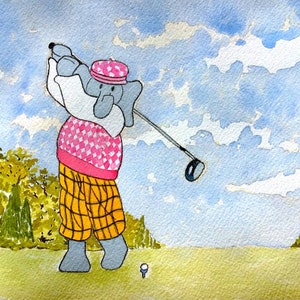 Daddy Elephant Goes Golfing
