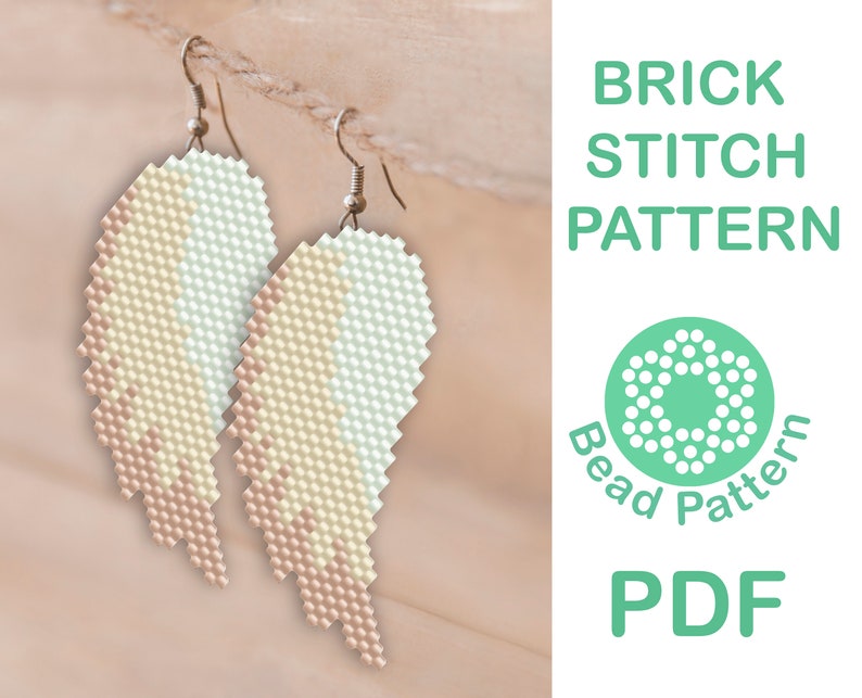 Beaded Angel wings pattern Earrings Charms brick stitch bead Etsy