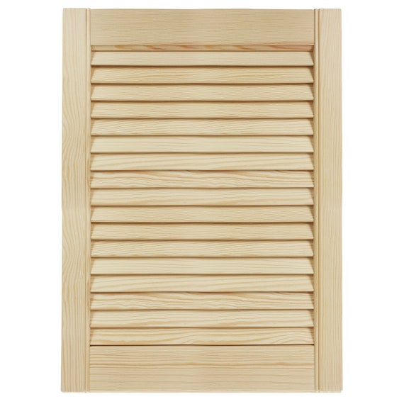 Wooden Louvered Door - Front Cabinet Door - Natural Clear Or White
