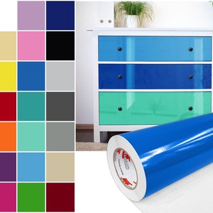 5 EUR/m2 Selbstklebende Folie Ploterfolie Möbelfolie Weiß Schwarz Rot Blau Glanz Klebefolie ORACAL  | 100cm Breite | viele Längen und Farben